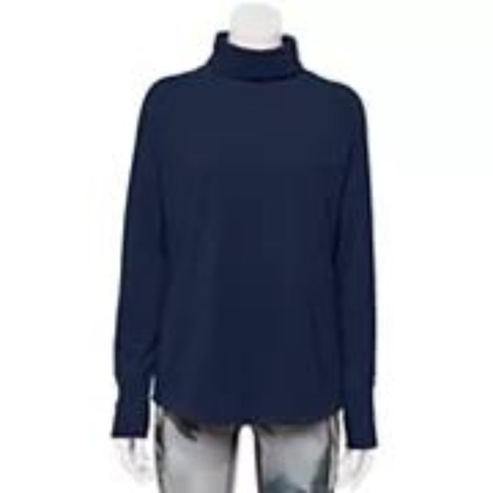 NWT Women's Tek Gear® Lightweight Fleece Turtleneck - XL Navy